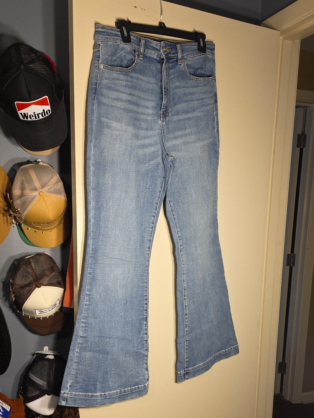 Chelsea and Voilet Light Blue High-Rise Flare Jeans